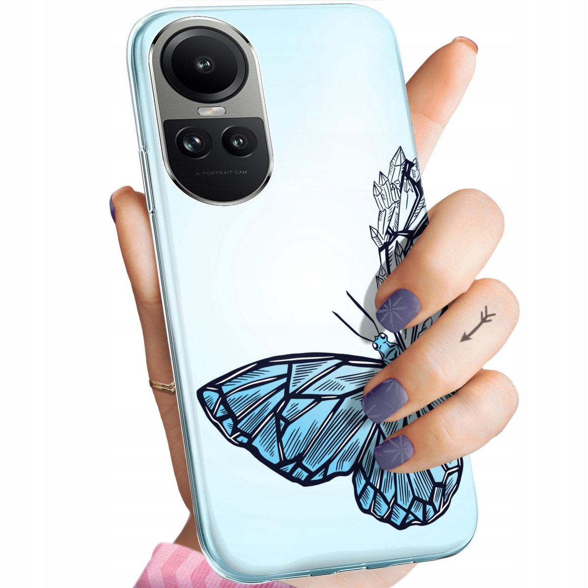 Etui Do Oppo Reno 10 5G 10 Pro 5G Wzory Motyle Butterfly Barwne