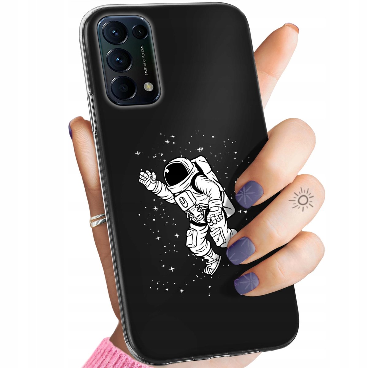 Etui Do Oppo Reno 5 5G Wzory Astronauta Kosmonauta Rakieta Obudowa Case