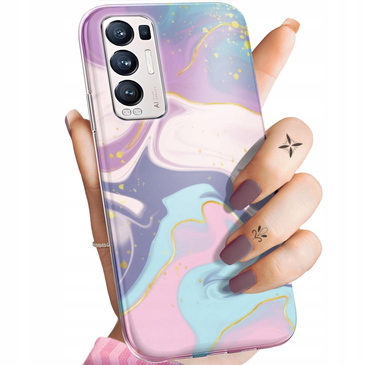 Etui Do Oppo Reno 5 Pro Plus 5G Wzory Pastele Ilustracja Kolory Obudowa