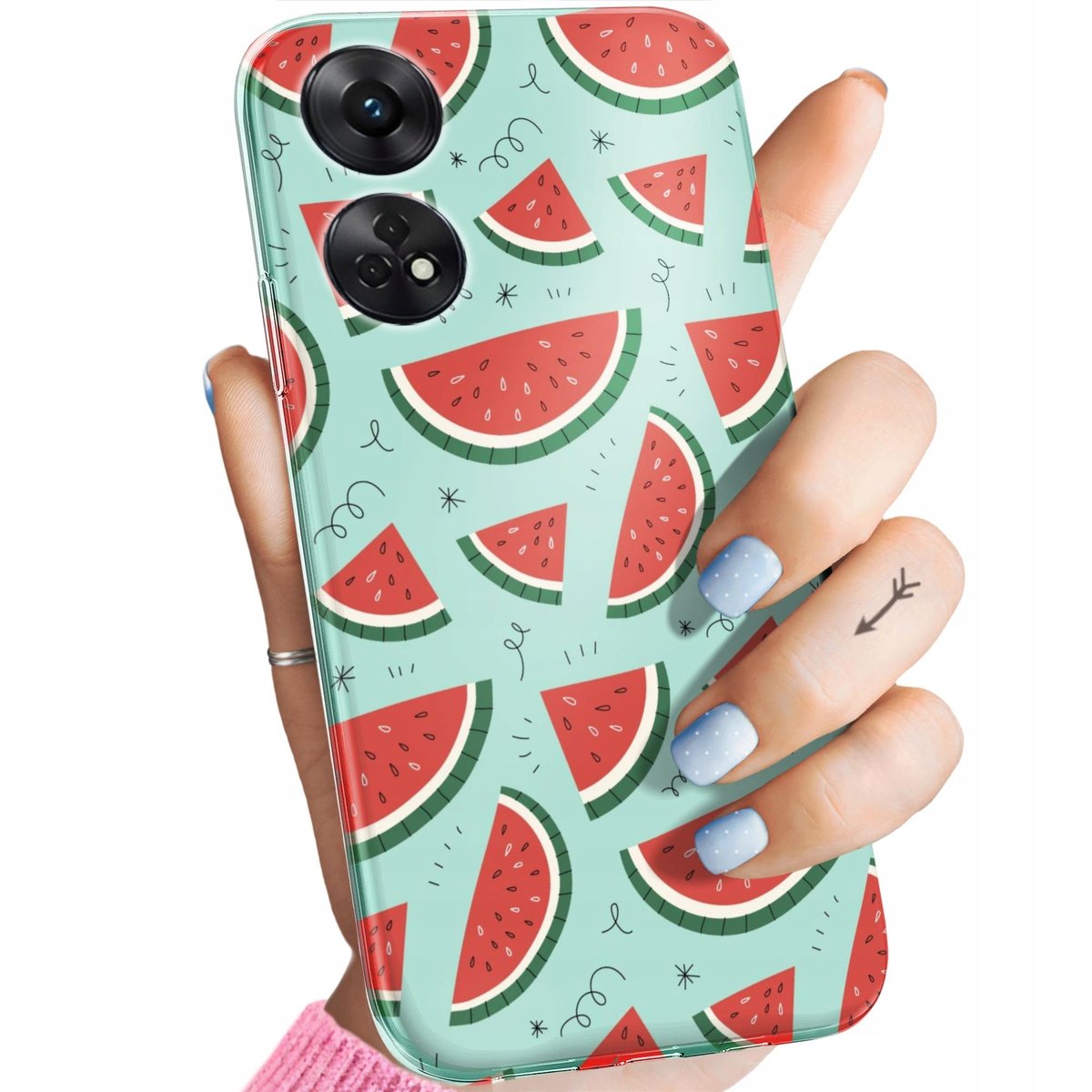 ETUI DO OPPO RENO 8T WZORY OWOCE ARBUZ ANANAS CYTRYNY OBUDOWA POKROWIEC