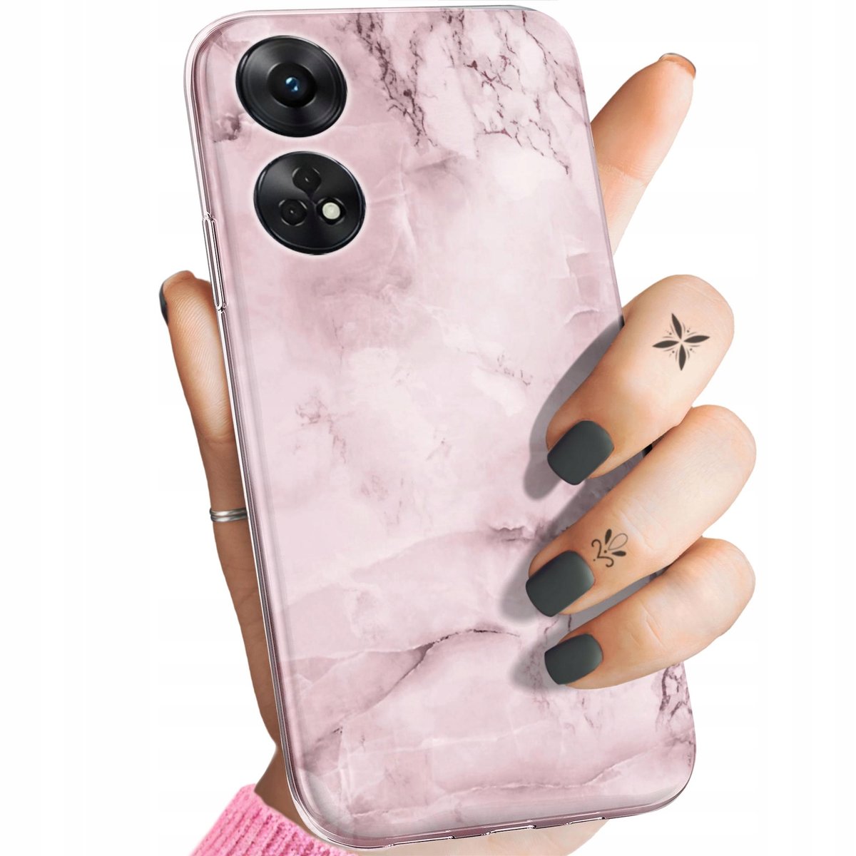 Etui Do Oppo Reno 8T Wzory Różowe Golden Rose Pudrowy Róż Obudowa