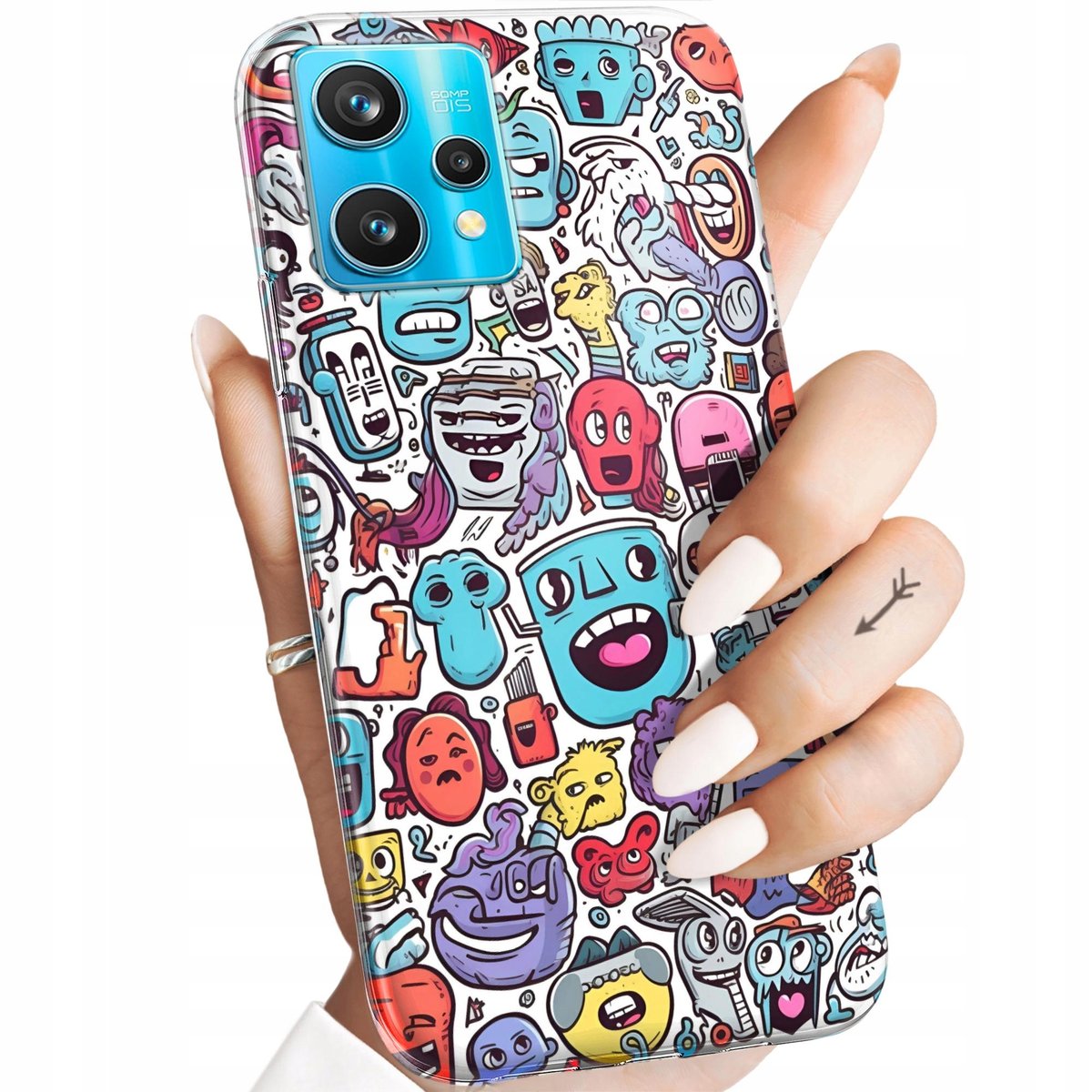 Etui Do Realme Pro Plus Wzory Doodle Zwierz Ta Potwory Rysunki