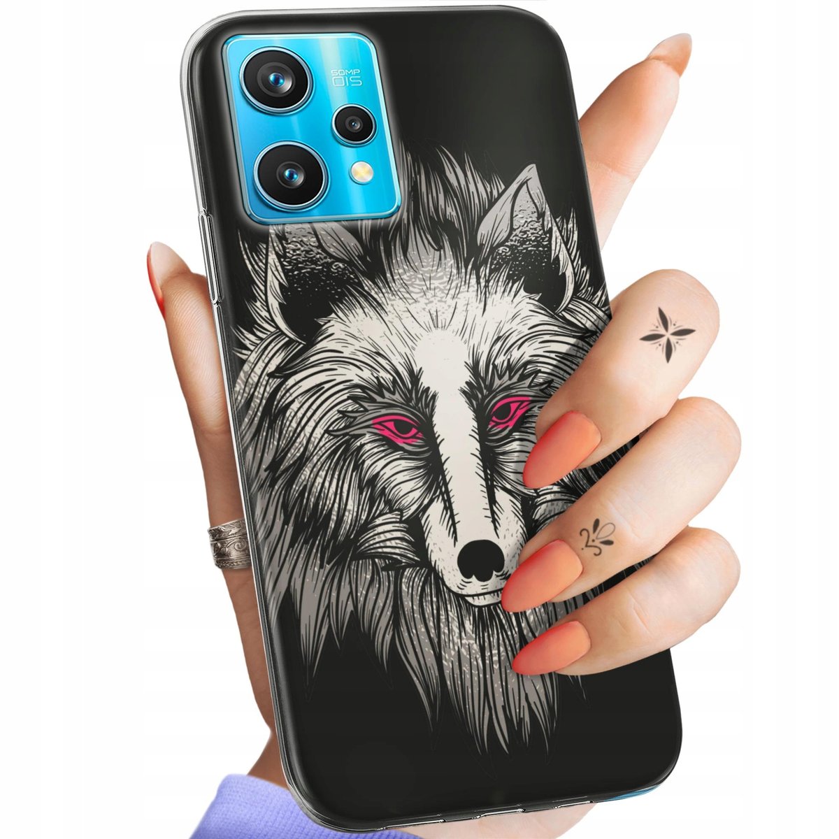 Etui Do Realme 9 Pro Plus Wzory Wilk Wilkołak Wolf Wilczyca Obudowa