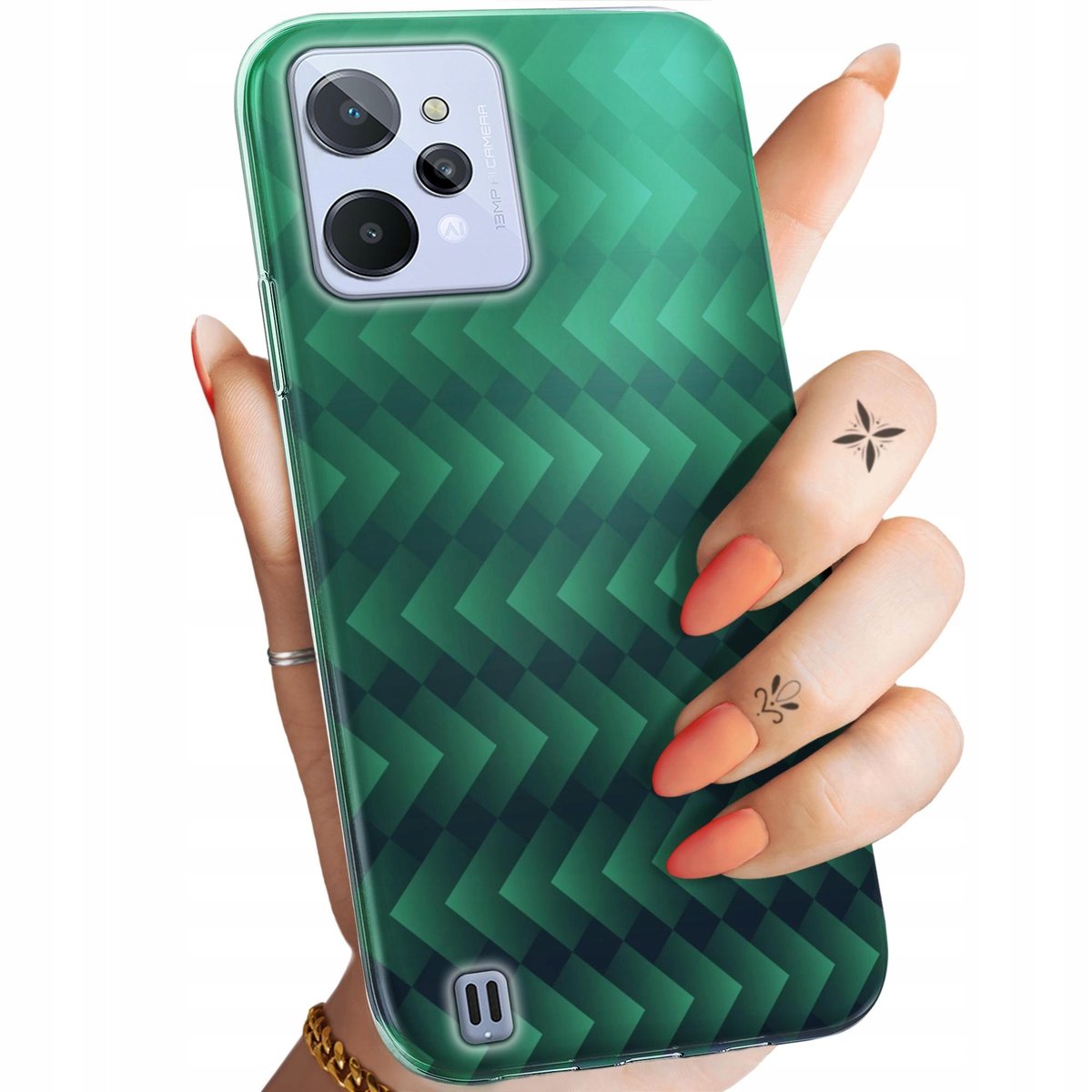 Etui Do Realme C31 Wzory Zielone Grassy Green Obudowa Pokrowiec Case