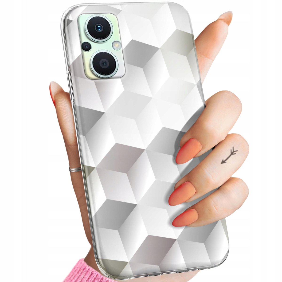 Etui Do Reno 7Z 5G 7 Lite 5G 8 Lite 5G Wzory 3D Geometryczne Iluzja