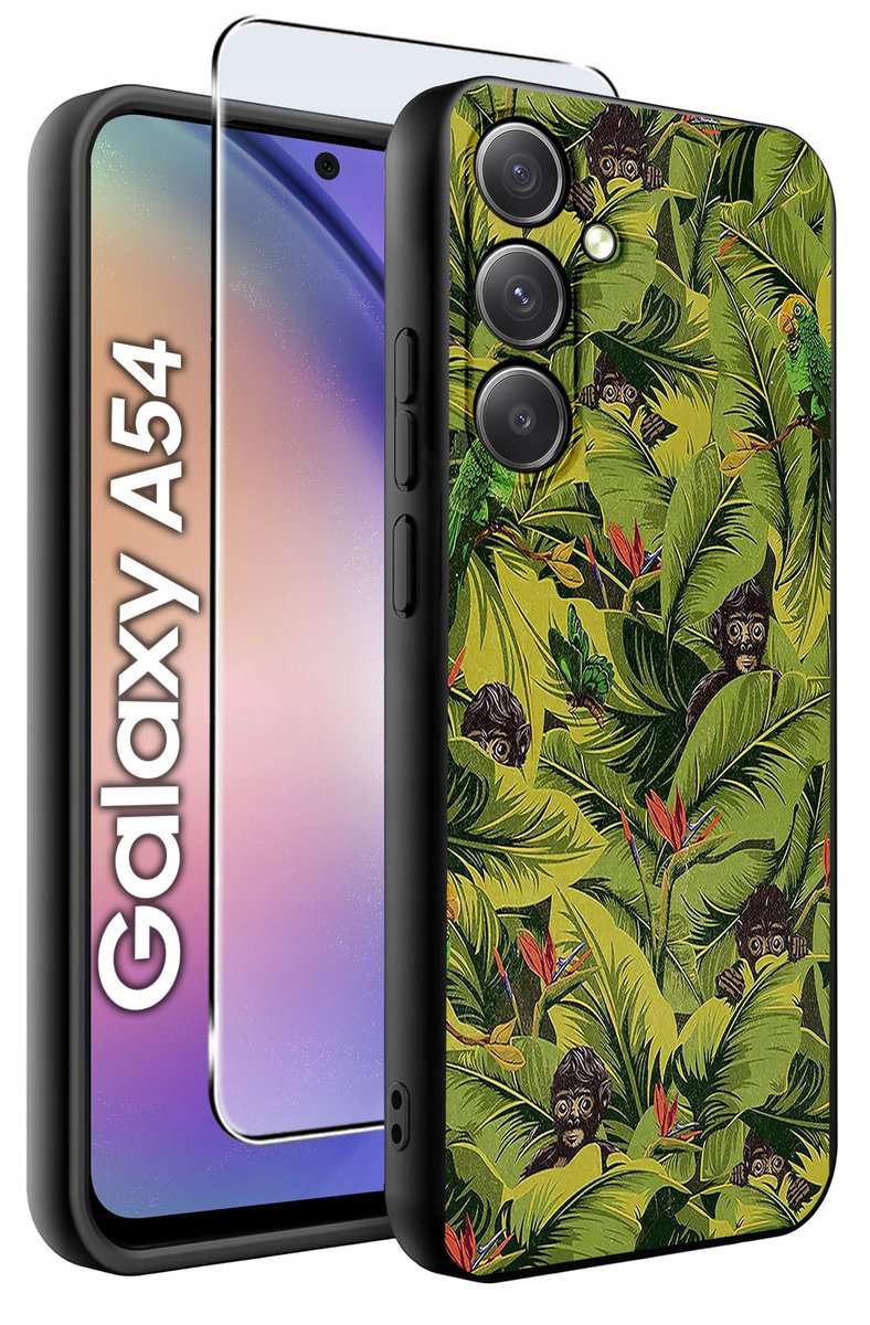 ETUI do Samsung A54 5G WZORY SILIKONOWE MATT CASE SZKŁO 9H