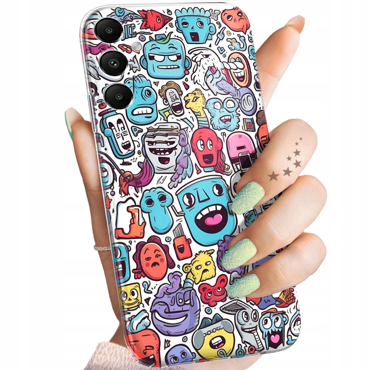 Etui Do Samsung Galaxy A05S Wzory Doodle Zwierzęta Potwory Rysunki