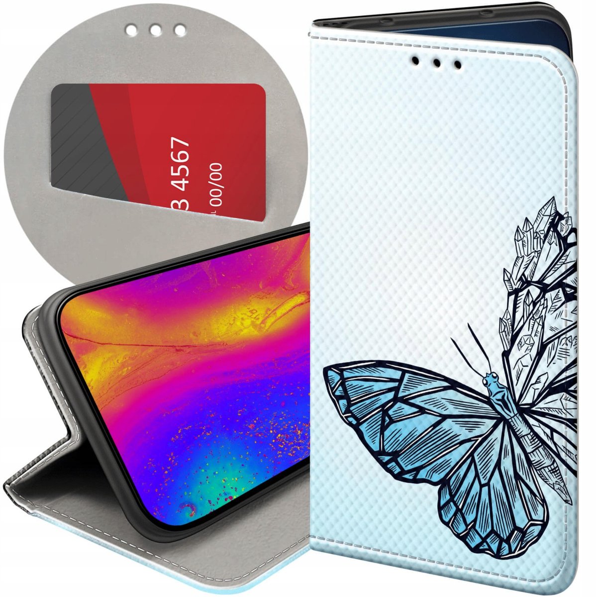 ETUI DO SAMSUNG GALAXY A50 A30S A50S WZORY MOTYLE BUTTERFLY BARWNE