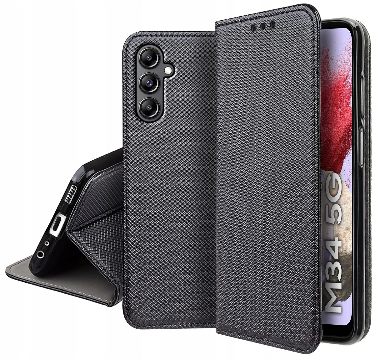 Etui Do Samsung Galaxy M34 5G Smart Magnet Case Szkło 9H Krainagsm