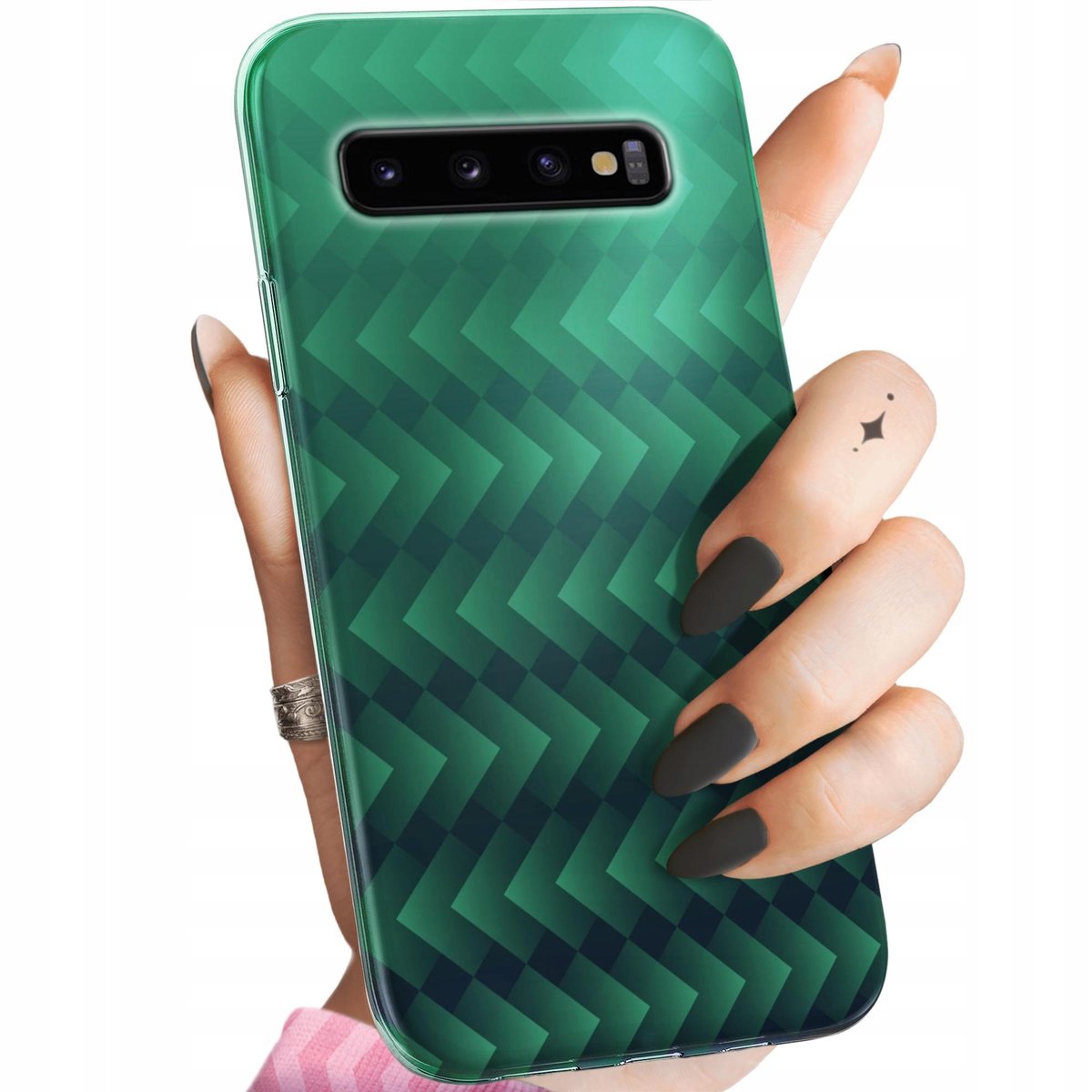 Etui Do Samsung Galaxy S10 Wzory Zielone Grassy Green Obudowa Pokrowiec