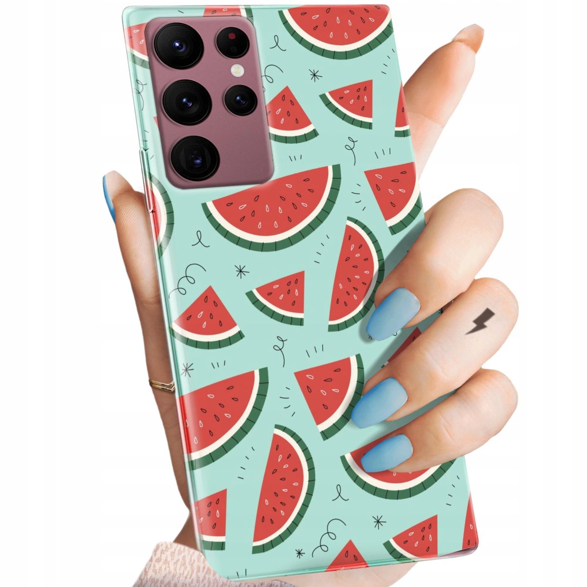 ETUI DO SAMSUNG GALAXY S22 ULTRA WZORY OWOCE ARBUZ ANANAS CYTRYNY