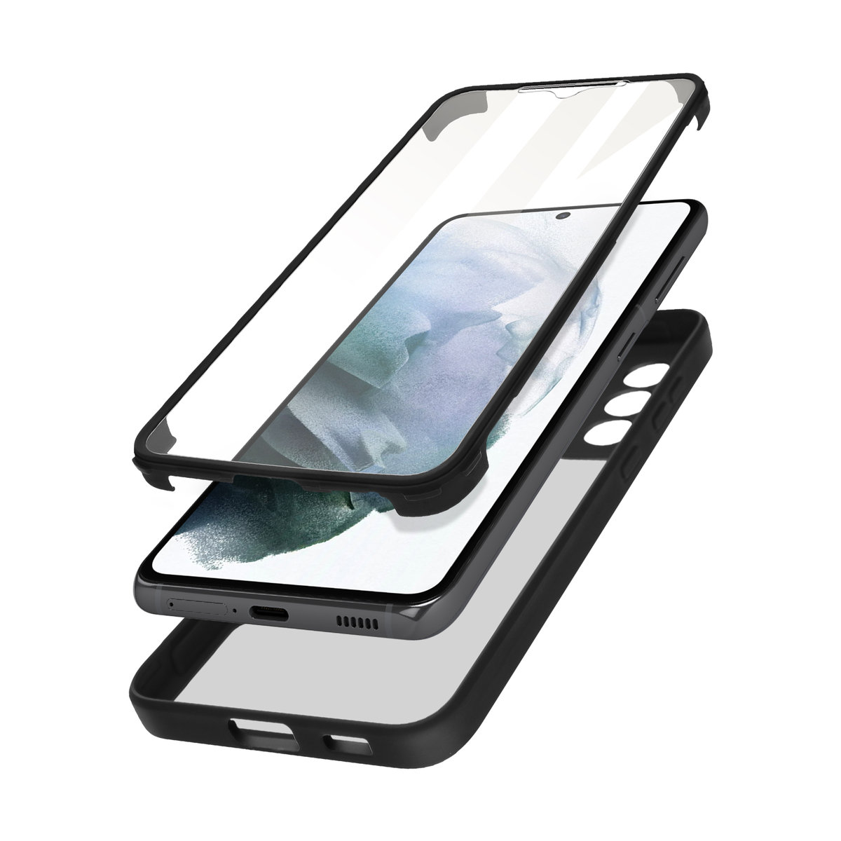 Etui Do Samsunga Galaxy S Plus Plexiglas Back I Polymer Front Czarne