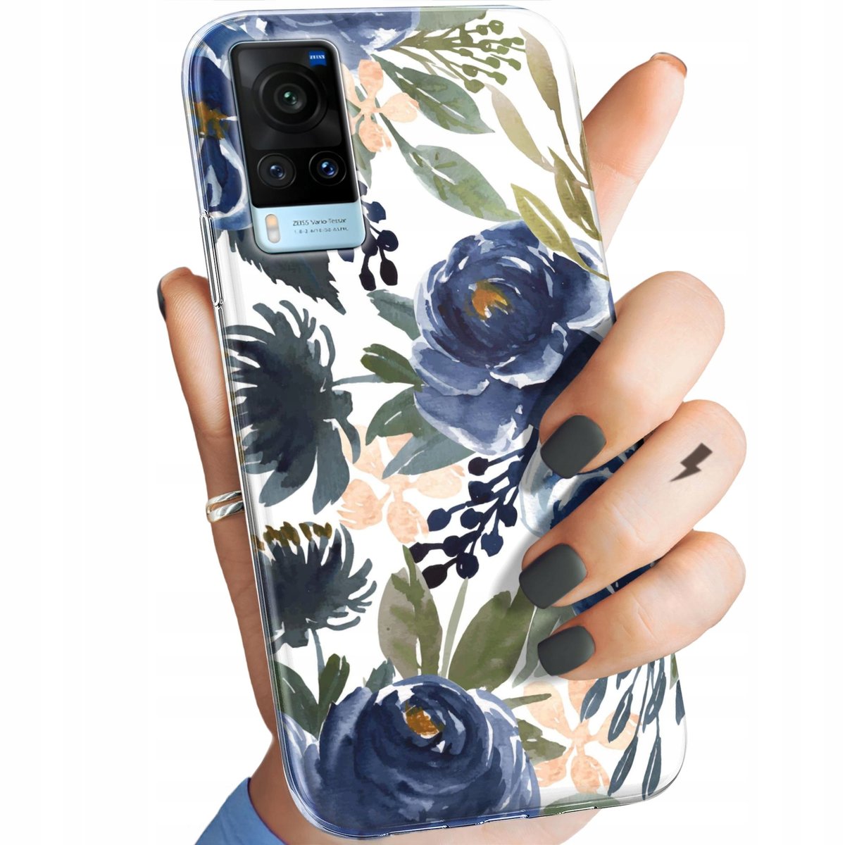 Etui Do Vivo X60 Wzory Kwiaty Kwieciste Flower Obudowa Pokrowiec Case