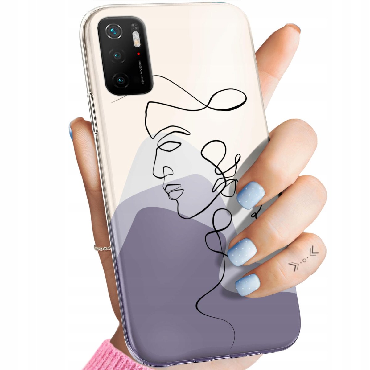 Etui Do Xiaomi Poco M3 Pro M3 Pro 5G Wzory Continuous Line Art Kreska