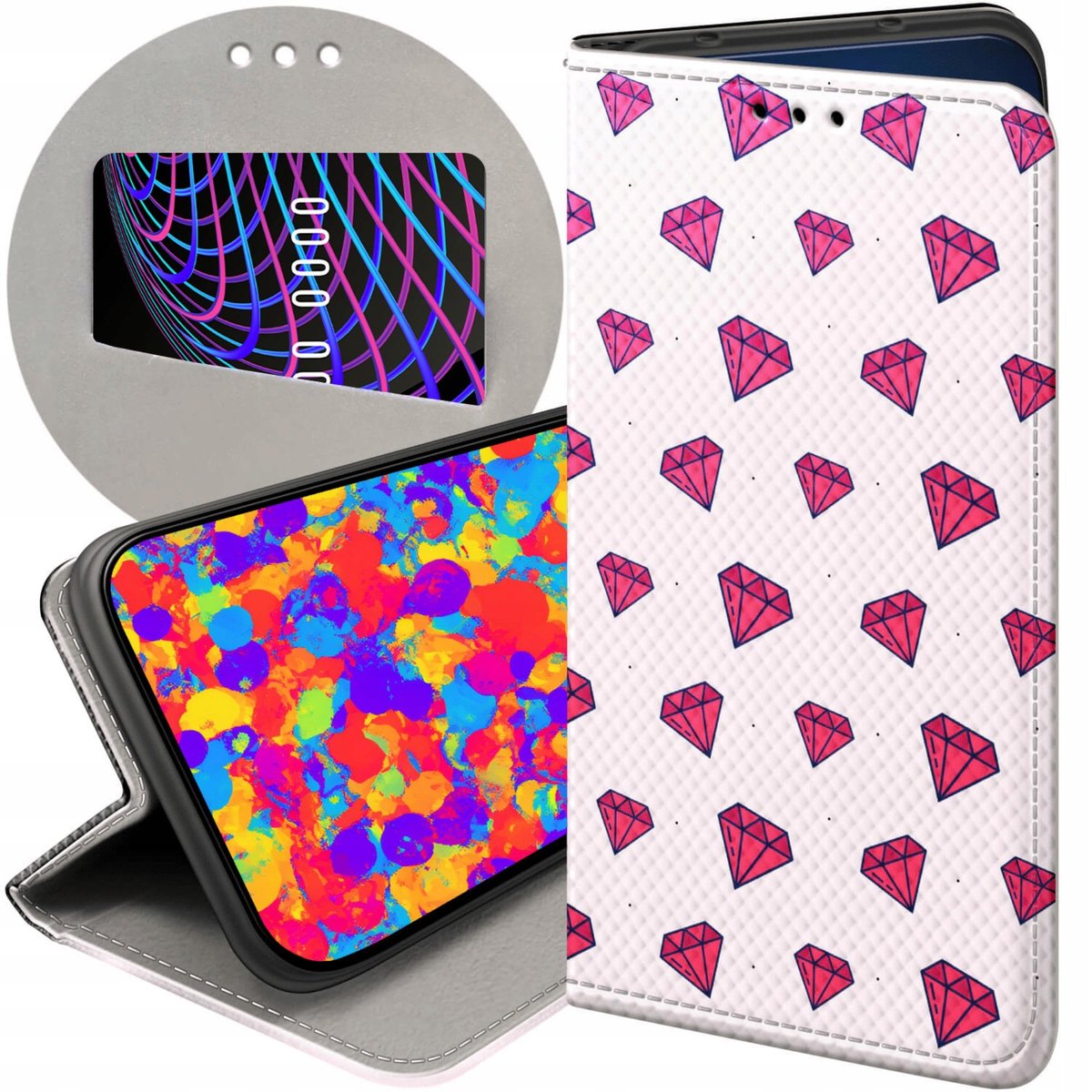 ETUI DO XIAOMI REDMI 12C REDMI 11A POCO C55 WZORY CYRKONIE DIAMENTY