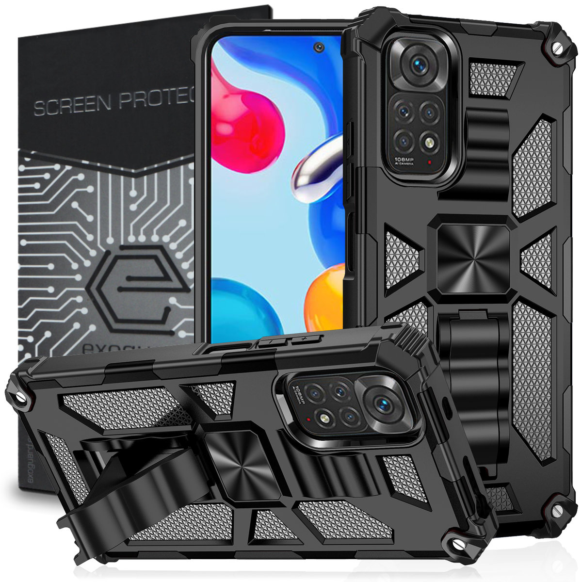 ETUI EXOGUARD MILITARY SZKŁO XIAOMI REDMI NOTE 11 11S PANCERNE