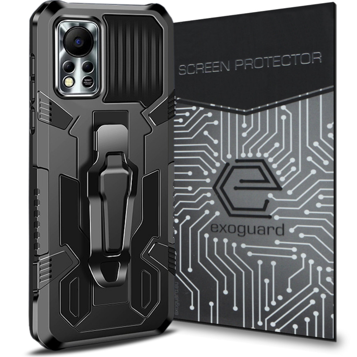 Etui Exoguard Predator Szkło Infinix Hot 11S Pancerne Case