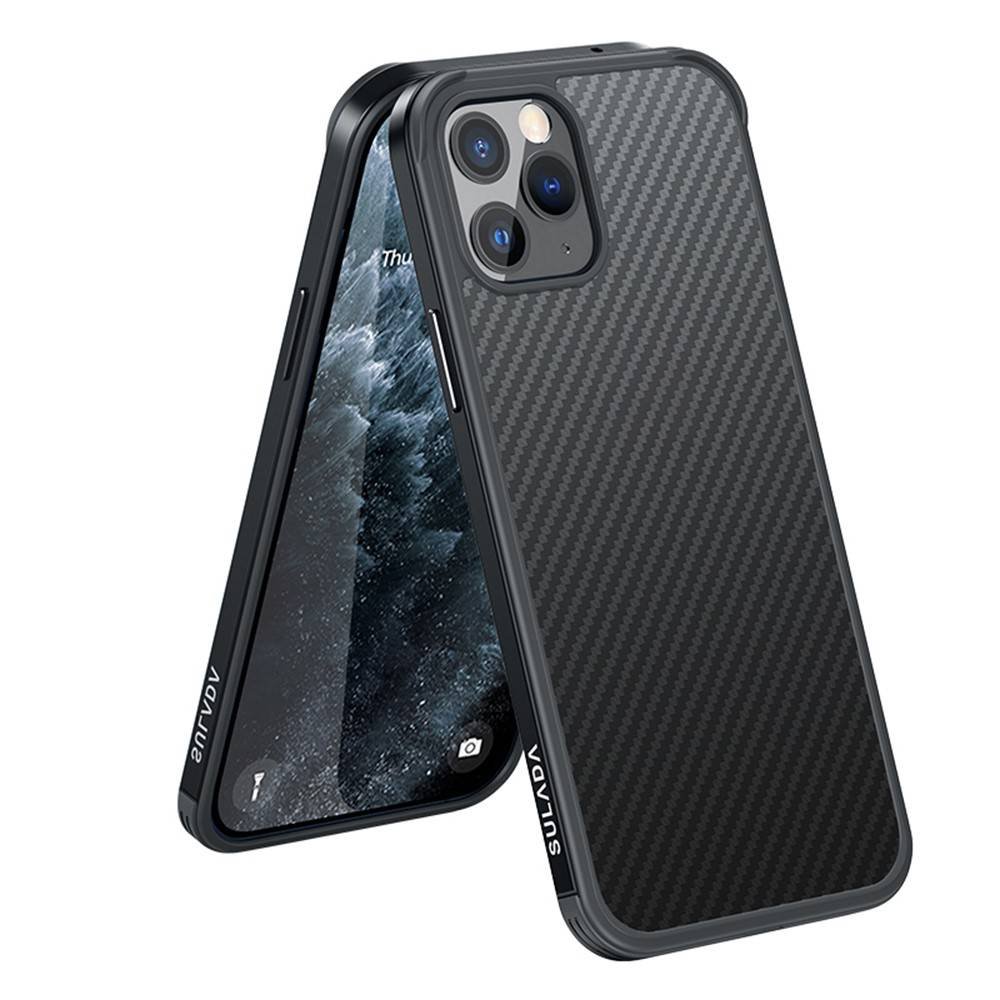 Etui Iphone Pro Max Sulada Carbon Fiber Obudowa Hybrydowa Czarne