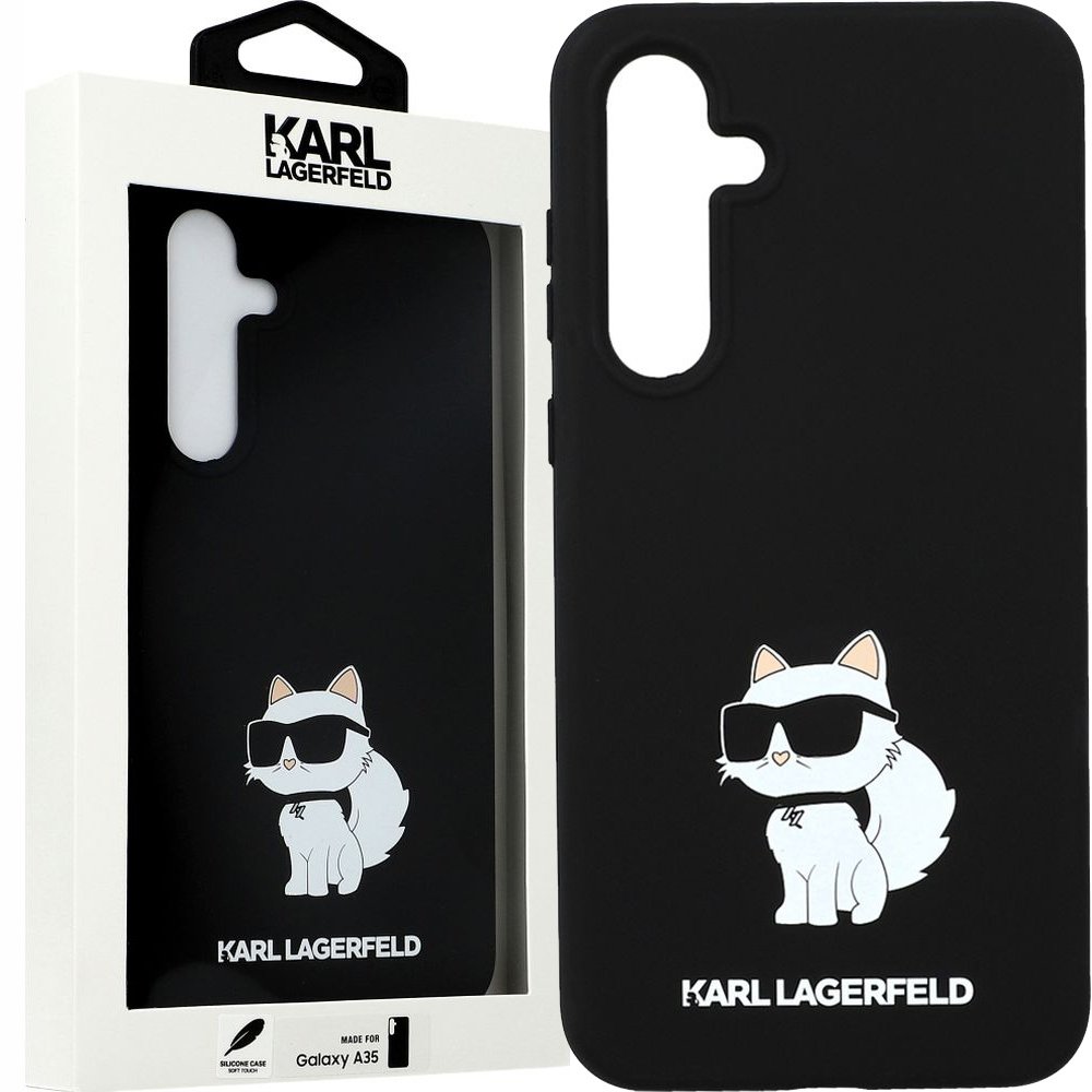 Etui Karl Lagerfeld Silicone Choupette Metal Pin Do Galaxy A35 Czarne