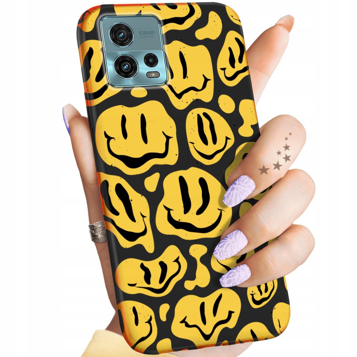 ETUI MATOWE DO MOTOROLA MOTO G72 WZORY SMILE BUŹKA UŚMIECH OBUDOWA CASE