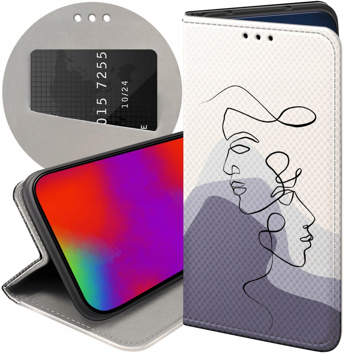 Etui Z Klapk Do Huawei Mate Lite Wzory Continuous Line Art Kreska