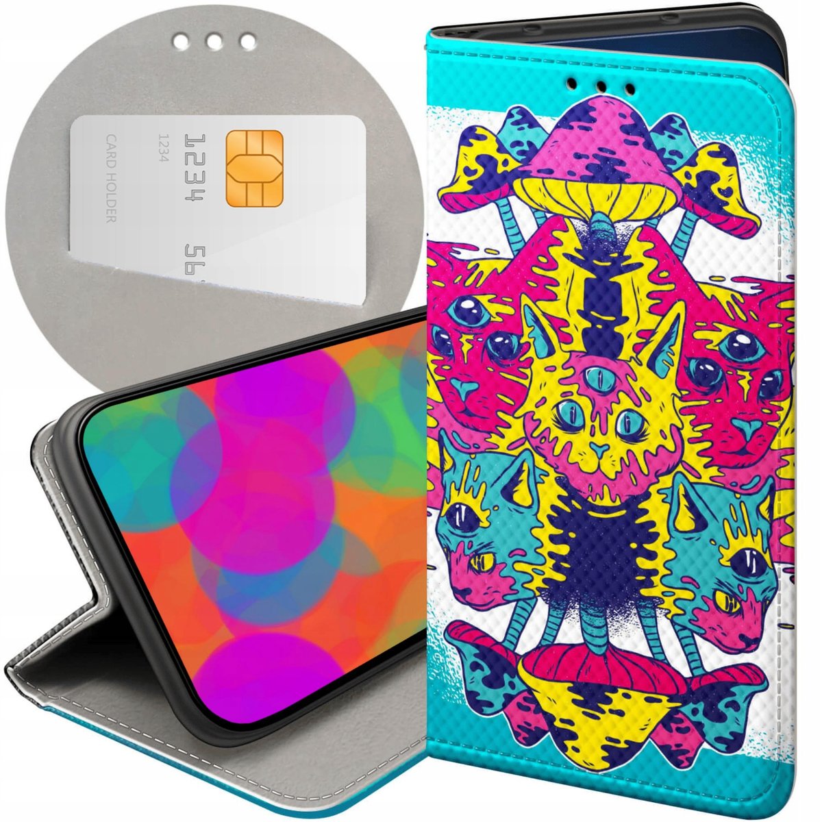 Etui Z Klapk Do Iphone Mini Wzory Psycho Lsd Psychodelic Grzybki