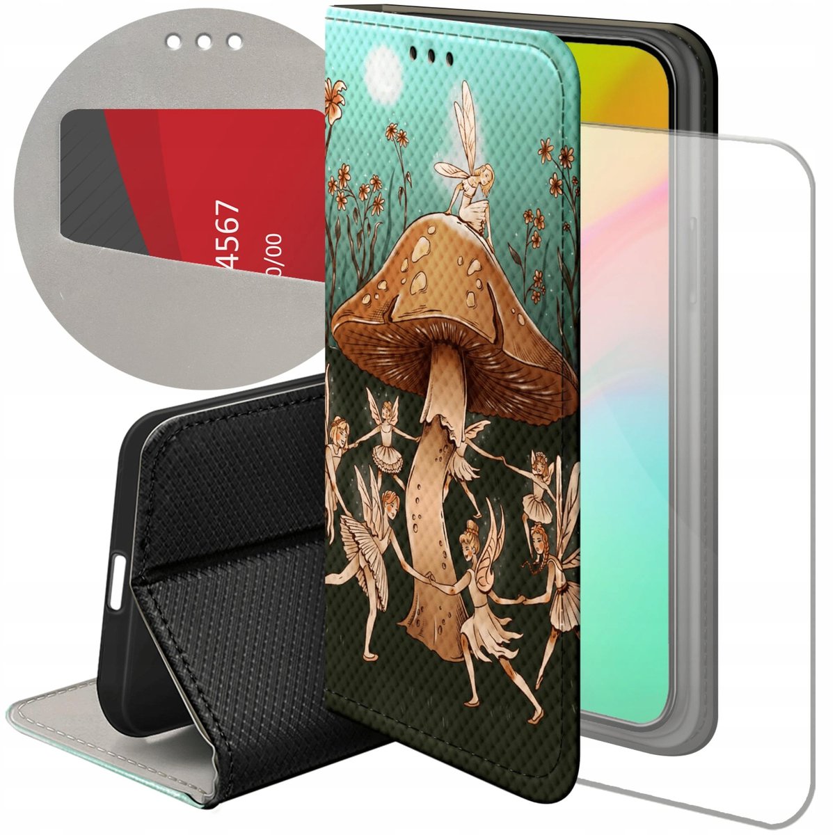 ETUI Z KLAPKĄ DO IPHONE 15 PLUS WZORY FANTASY MAGIC WRÓŻKA FUTERAŁ CASE