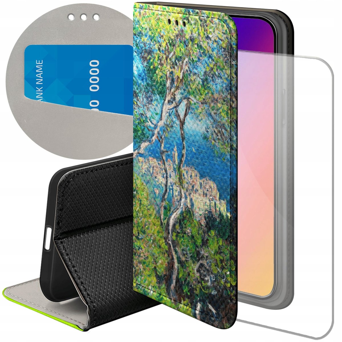 ETUI Z KLAPKĄ DO IPHONE 15 PRO MAX WZORY CLAUDE MONET FUTERAŁ POKROWIEC