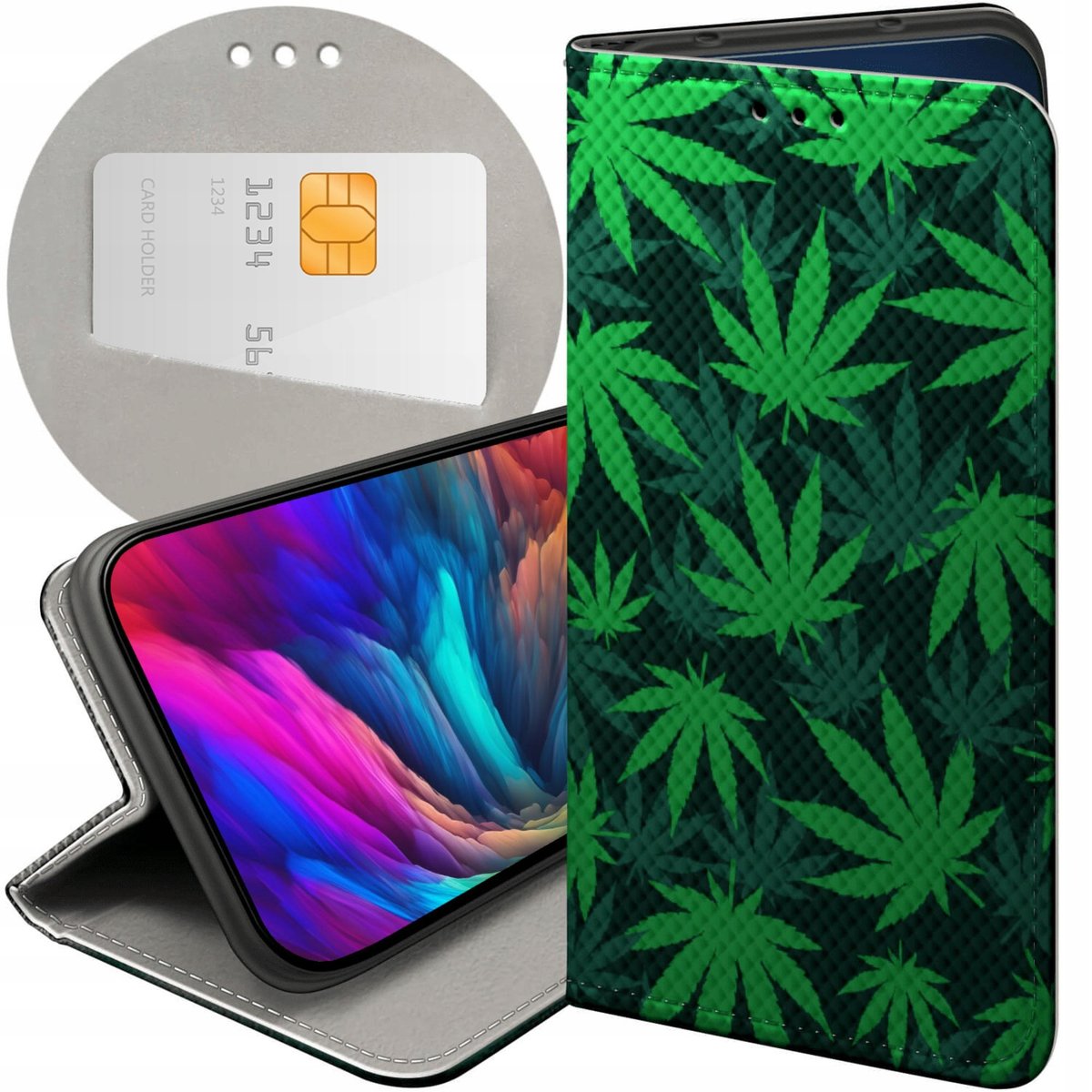 ETUI Z KLAPKĄ DO MOTOROLA MOTO 40 EDGE WZORY DLA PALACZY SMOKER WEED