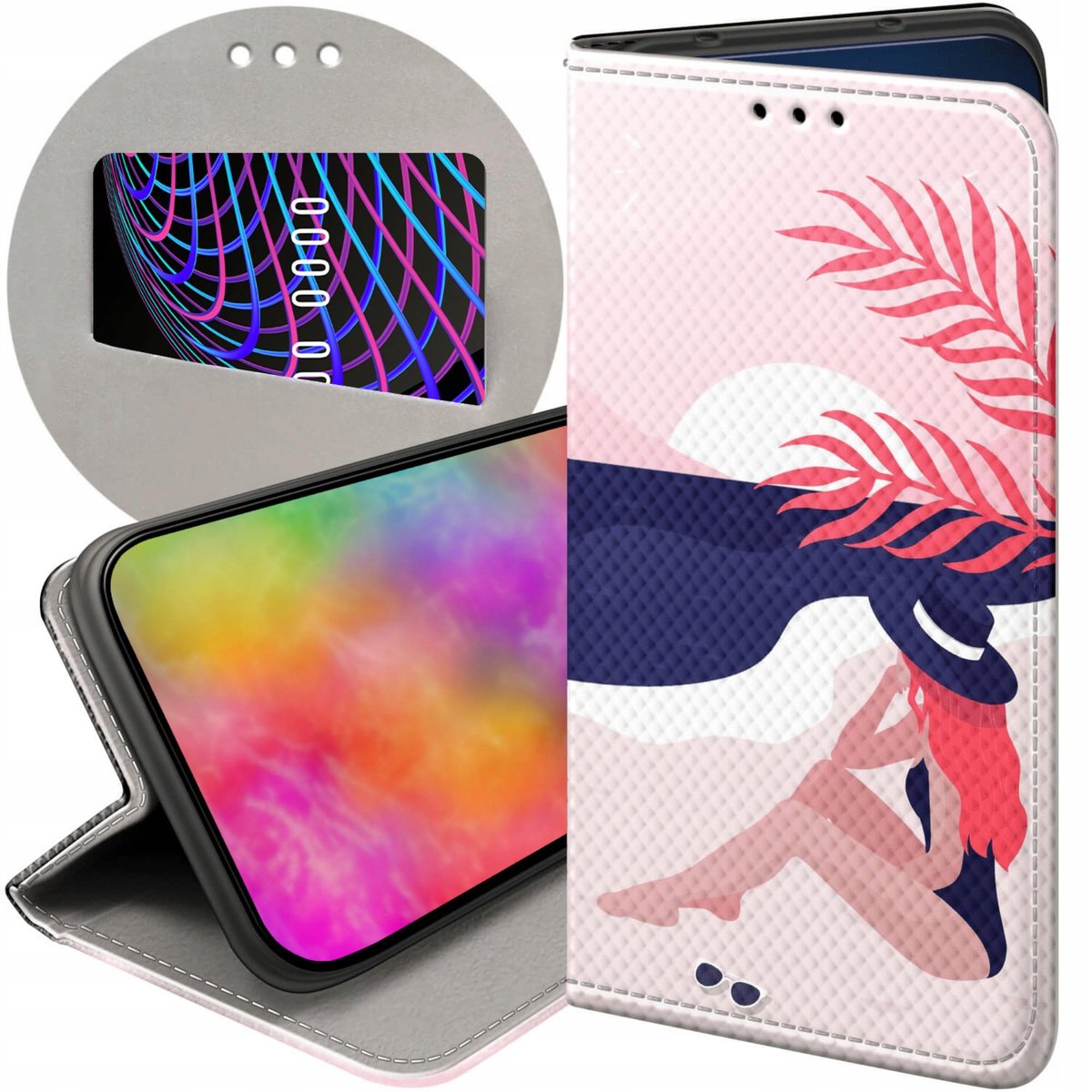 ETUI Z KLAPKĄ DO MOTOROLA MOTO E6 PLUS WZORY LATO SUMMER VIBE CHILLOUT