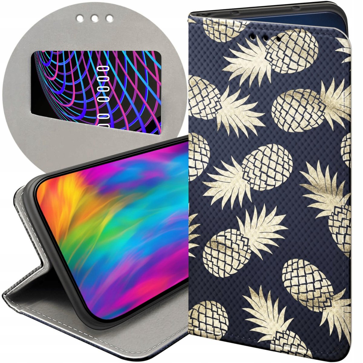 Etui Z Klapk Do Samsung Galaxy A Wzory Ananas Owoce Egzotyczne