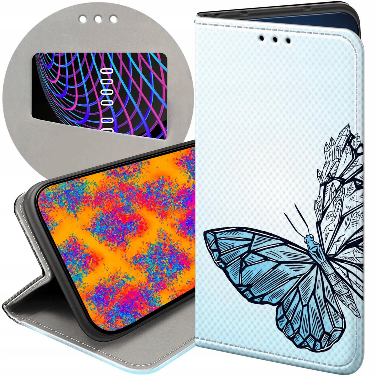 Etui Z Klapk Do Samsung Galaxy M Wzory Motyle Butterfly Barwne