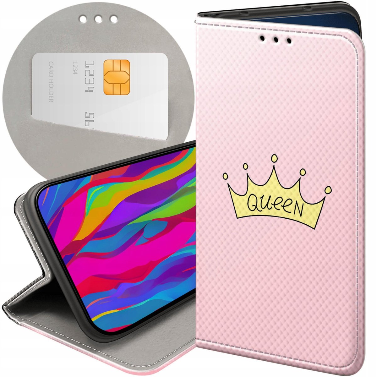 ETUI Z KLAPKĄ DO SAMSUNG GALAXY XCOVER 5 WZORY KSIĘŻNICZKA QUEEN