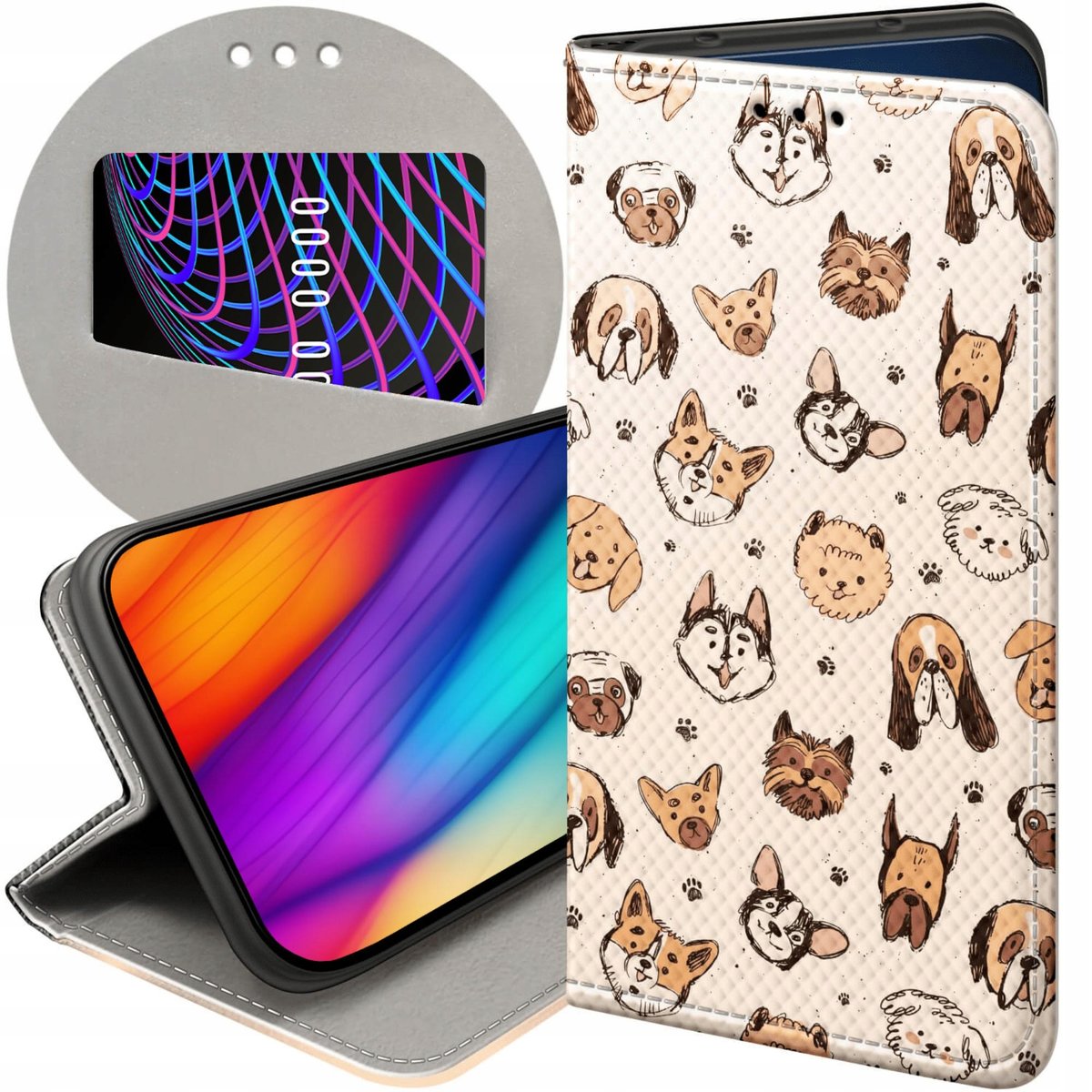 Etui Z Klapk Do Xiaomi Mi Lite G G Wzory Psy Pieski Psiaki