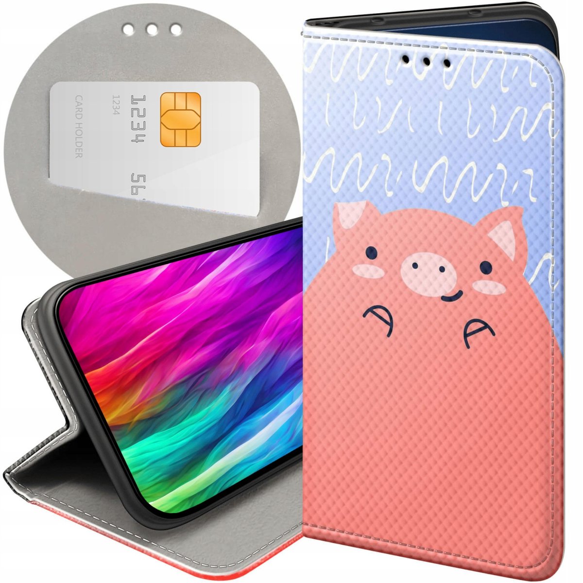 ETUI Z KLAPKĄ DO XIAOMI POCO M3 PRO M3 PRO 5G WZORY ŚWINKA PEPPA