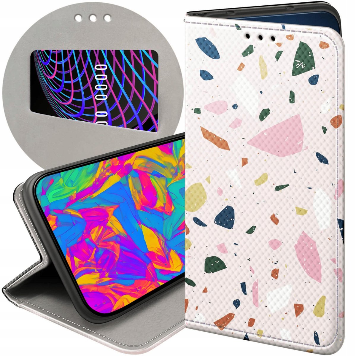 Etui Z Klapk Do Xiaomi Redmi Wzory Lastriko Terrazzo Terakota