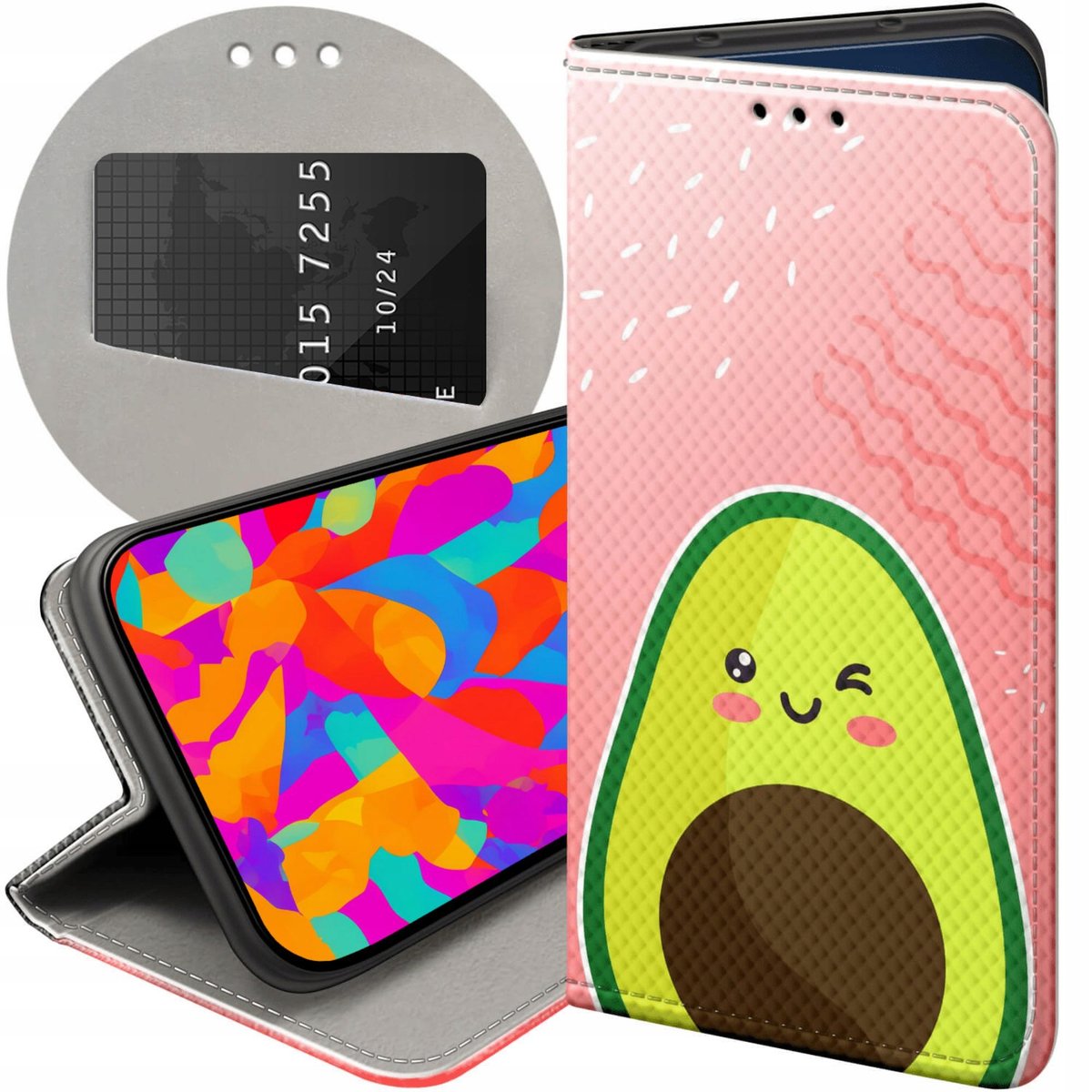 ETUI Z KLAPKĄ DO XIAOMI REDMI NOTE 10 WZORY AWOKADO AVOCADO OWOC