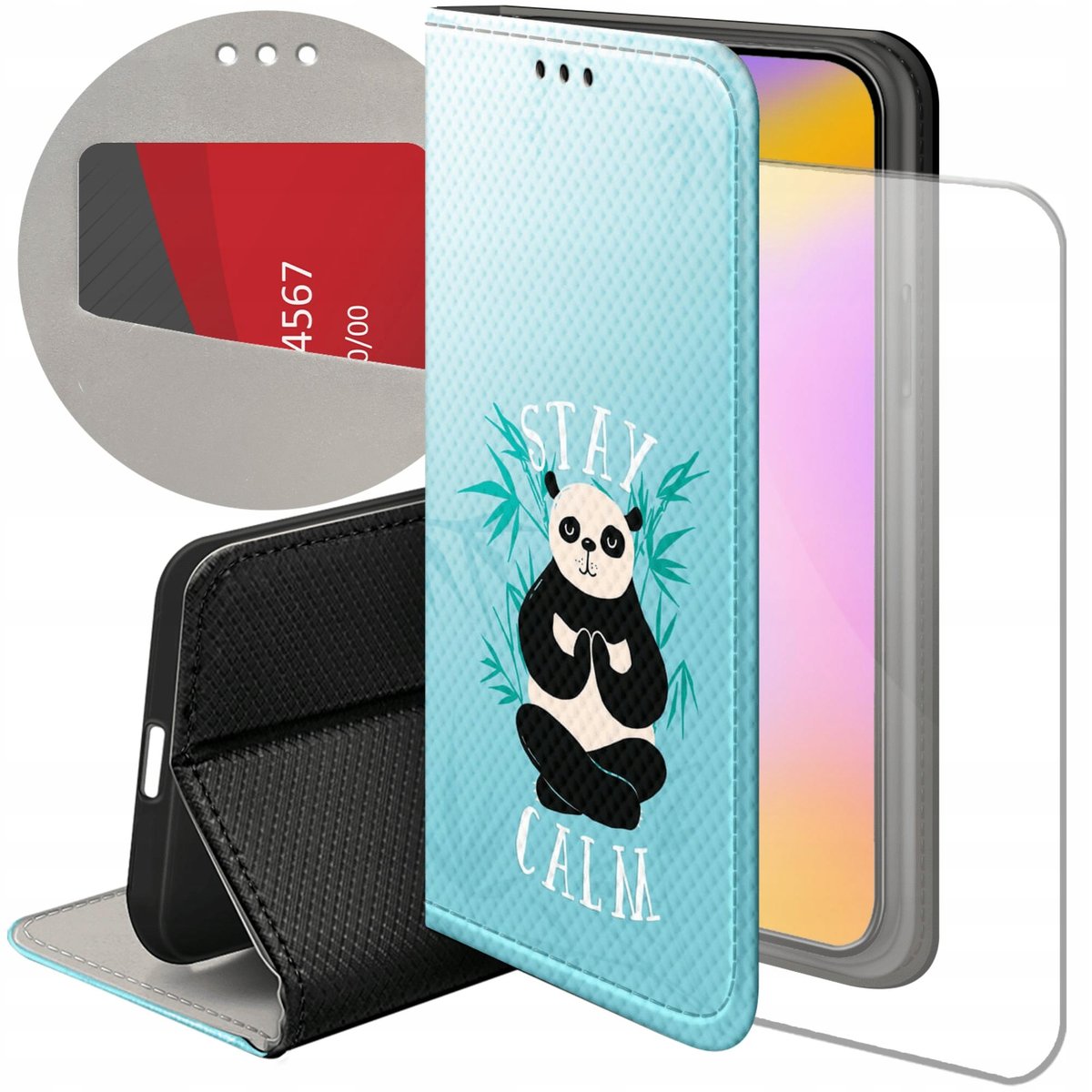 ETUI Z KLAPKĄ DO XIAOMI REDMI NOTE 12 4G WZORY PANDA BAMBUS PANDY