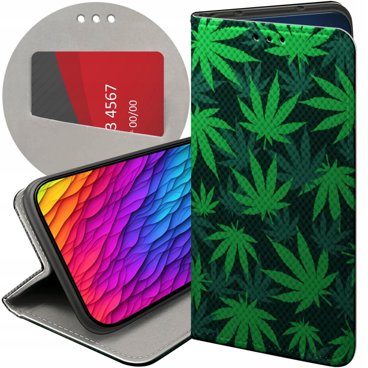 ETUI Z KLAPKĄ DO XIAOMI REDMI NOTE 8T WZORY DLA PALACZY SMOKER WEED