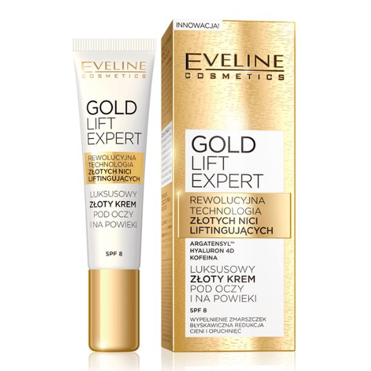 Eveline Cosmetics Gold Lift Expert SPF8 luksusowy złoty krem pod oczy