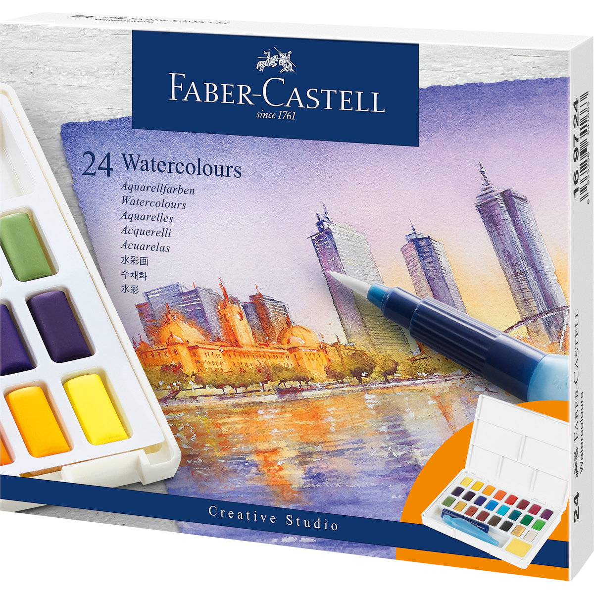 Farby Akwarelowe W Kostkach 24 Kolory Faber Castell Faber Castell