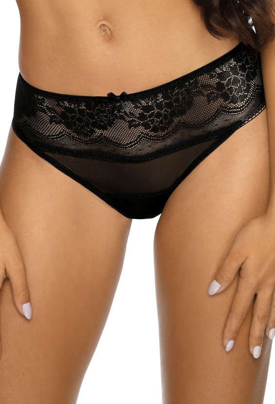 Figi czarno beżowy Medison F 3201 5 44 MAT Lingerie Moda Sklep