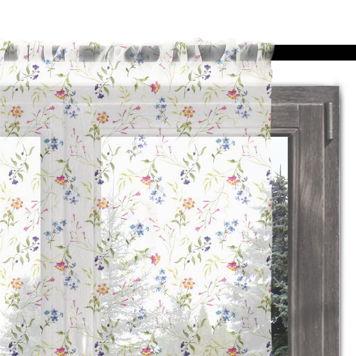 Firana SPRING wzór SP14 drobne polne kwiaty 140 x 260 cm Decordruk