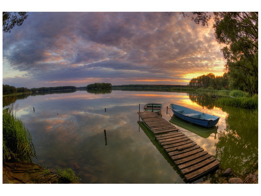 Fototapeta Wyspa na Jeziorze Wolsztyńskim 8 elementów 368x248 cm