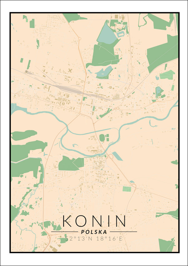 Galeria Plakatu Konin Mapa Kolorowa 20x30 Cm Galeria Plakatu