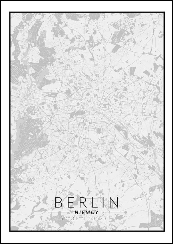 Galeria Plakatu Plakat Berlin Mapa Czarno Bia A X Cm Galeria