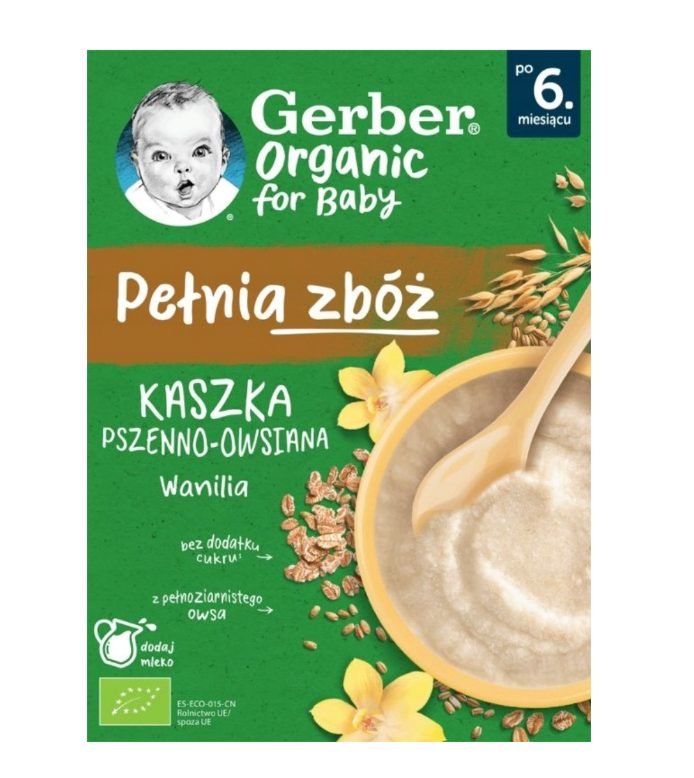 Gerber Organic Kaszka Pszenno Owsiana Wanilia G Gerber Sklep