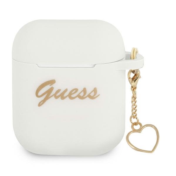 Guess GUA2LSCHSH AirPods cover biały white Silicone Charm Heart