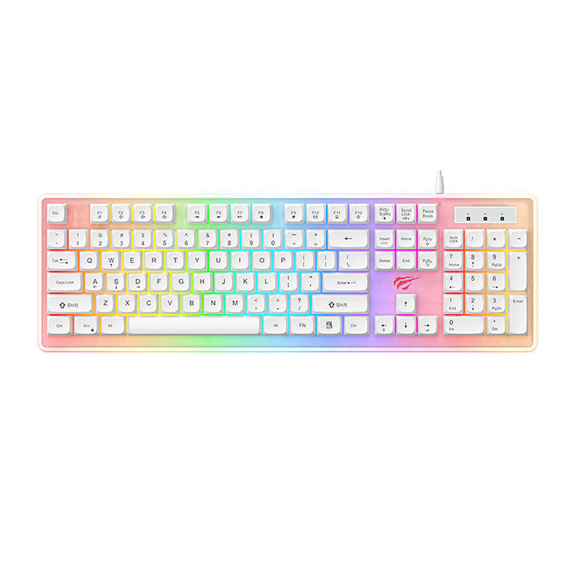 Havit Hv Kb876L Klawiatura Gamingowa Membranowa Rgb Biała Havit Gry