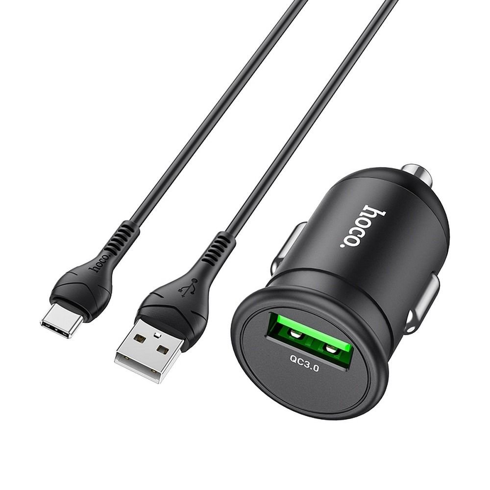 Hoco Adowarka Samochodowa Usb Qc W Mighty Kabel Typ C Z